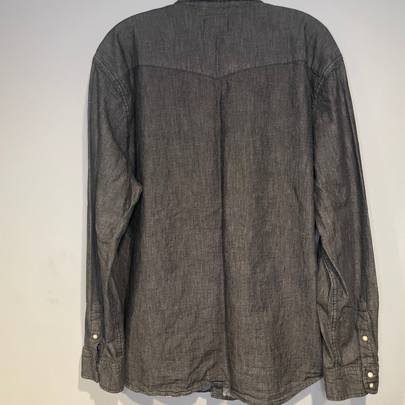 Mutual Weave Shirt Men's XL Chambray Rock Minimalist Gothic Grunge Cowgirls - Picture 2 of 6